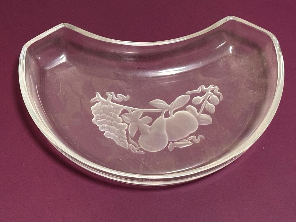 Val St Lambert Crystal Crescent Gardenia Salad Plate